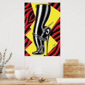Brutes in Boots™/Spike Heel/Rode Zebra Poster (Keuken)