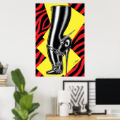 Brutes in Boots™/Spike Heel/Rode Zebra Poster (Thuiskantoor)