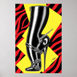 Brutes in Boots™/Spike Heel/Rode Zebra Poster