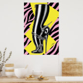Brutes in Boots™/Spike Heel/Roze Zebra Poster (Keuken)
