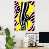 Brutes in Boots™/Spike Heel/Roze Zebra Poster (Thuiskantoor)