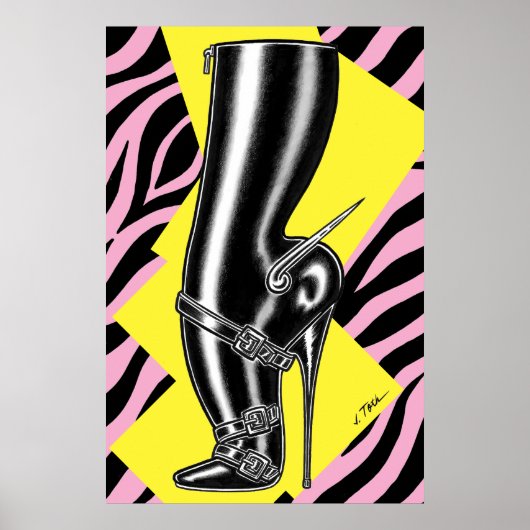 Brutes in Boots™/Spike Heel/Roze Zebra Poster (Voorkant)