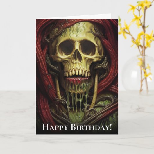 Bruto biomutant horror schedel kaart (Gele Bloem)