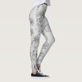 Bruto zwarte en witte inkepingen van bladeren en p leggings (Rechts)