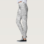 Bruto zwarte en witte inkepingen van bladeren en p leggings (Links)