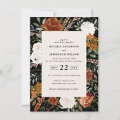 Brutobruine terracotta floral bruiloft kaart (Voorkant)