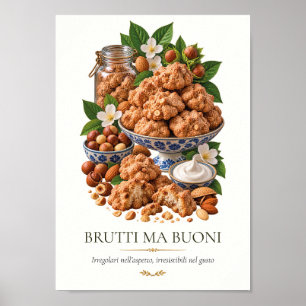Brutti ma Buoni – Vintage Italiaans dessert Poster