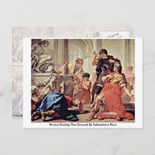 Brutus kust de grond door Sebastiano Ricci Briefkaart (Voorkant / Achterkant)