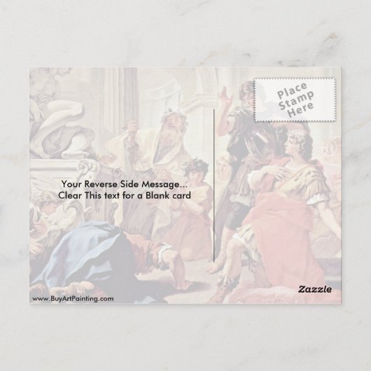 Brutus kust de grond door Sebastiano Ricci Briefkaart (Achterkant)