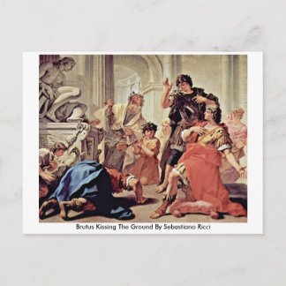 Brutus kust de grond door Sebastiano Ricci Briefkaart