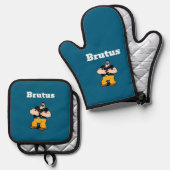 Brutus Oven Mitt & Pot Houder Ovenwant & Pannenlap Set (Voorkant / Achterkant)