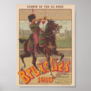 Bruxelles België Vintage Poster 1910