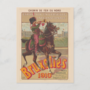 Bruxelles België Vintage Poster 1910 Briefkaart