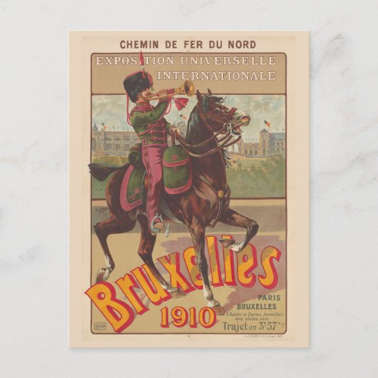 Bruxelles België Vintage Poster 1910 Briefkaart (Voorkant)