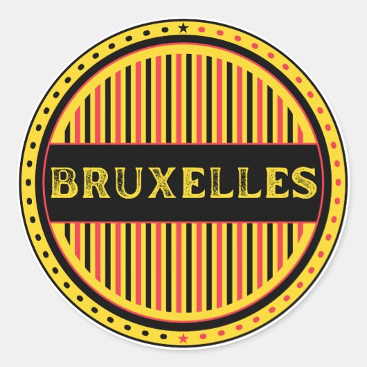 Bruxelles City Pride Emblem – Belgian Identity Ronde Sticker (Voorkant)