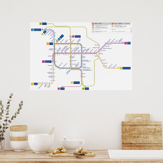Bruxelles metro poster (Keuken)