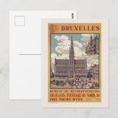 Bruxelles Vintage Poster 1913 Briefkaart (Voorkant / Achterkant)