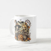 Bruxinhas Kawaii com Gatinho e Abóboras  Koffiemok (Voorkant links)