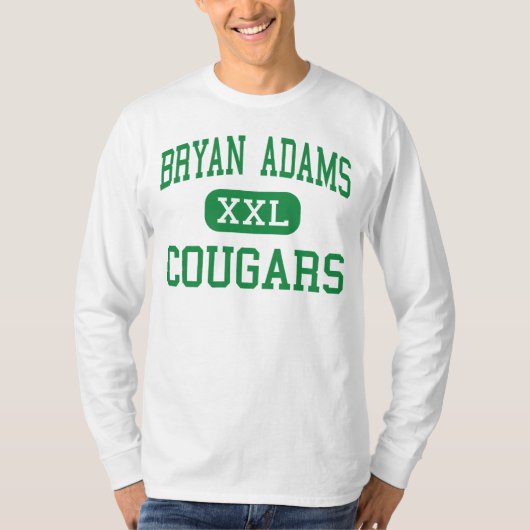 Bryan Adams - Cougars - High School - Dallas Texas T-shirt (Voorkant)