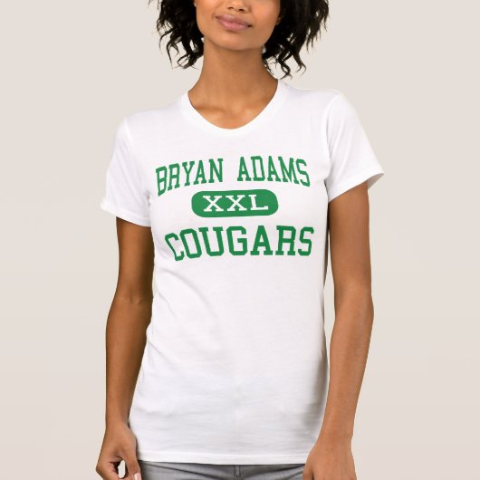 Bryan Adams - Cougars - High School - Dallas Texas T-shirt (Voorkant)