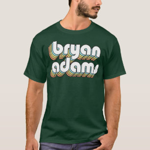 Bryan Adams Retro Rainbow Typography Vervaagde sti T-shirt