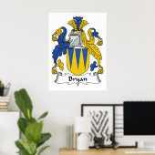 Bryan Family Crest Poster (Thuiskantoor)