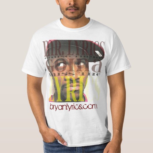 Bryan Lyrics - Mr Lyrics T-shirt (Voorkant)