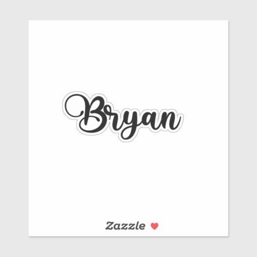 Bryan Naam - Handgeschreven kalligrafie Sticker (Vel)