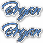 Bryan Name blue Aufkleber Sticker Stickerset (Voorkant)