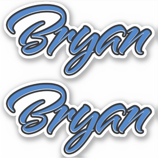 Bryan Name blue Aufkleber Sticker Stickerset (Voorkant)