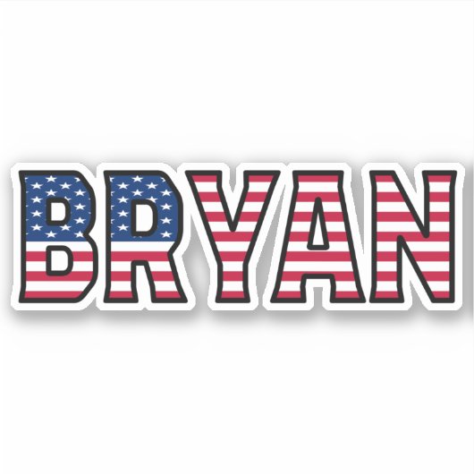 Bryan Name Vorname USA Sticker Stickerset (Voorkant)