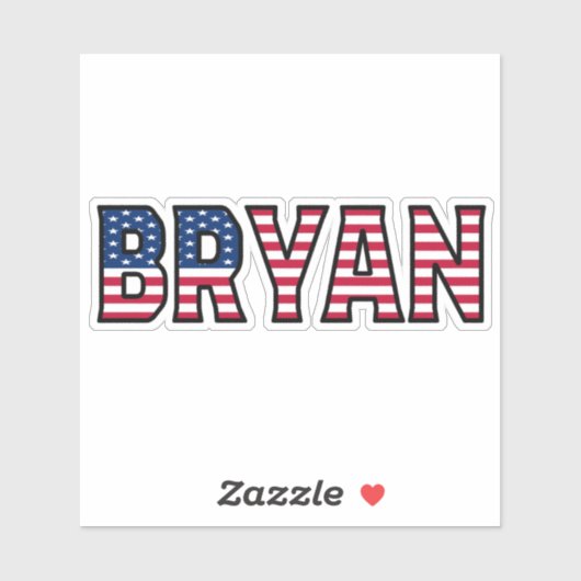 Bryan Name Vorname USA Sticker Stickerset (Vel)