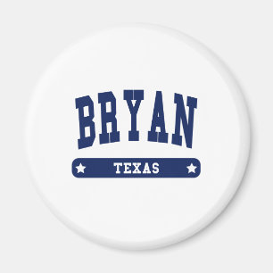 Bryan Texas College Stijl t shirten Magneet