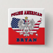 Bryan Texas Pools Amerikaans Vierkante Button 5,1 Cm (Voorkant)