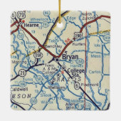 Bryan TX Map Keramisch Ornament (Achterkant)