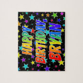 "BRYAN" voornaam, geun "HAPPY BIRTHDAY" Legpuzzel (Verticaal)