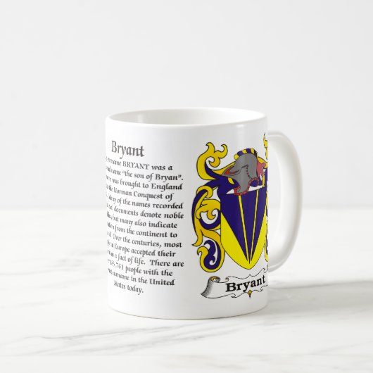 Bryant Family Coat of Arms Mok (Voorkant rechts)