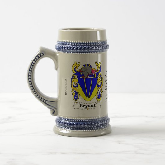 Bryant Family Crest Ceramic Stein Bierpul (Links)