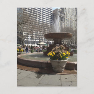 Bryant Park Fountain New York City Springtime NYC Briefkaart