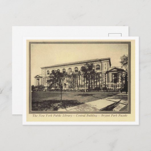 Bryant Park, Manhattan NY, Gevelretro geïnspireerd Briefkaart (Voorkant / Achterkant)