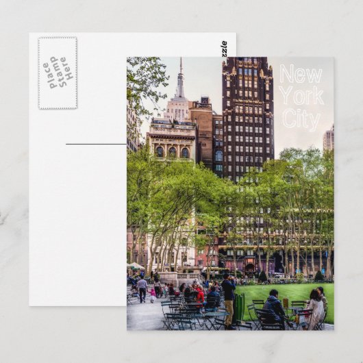 Bryant Park, NYC Briefkaart (Voorkant / Achterkant)
