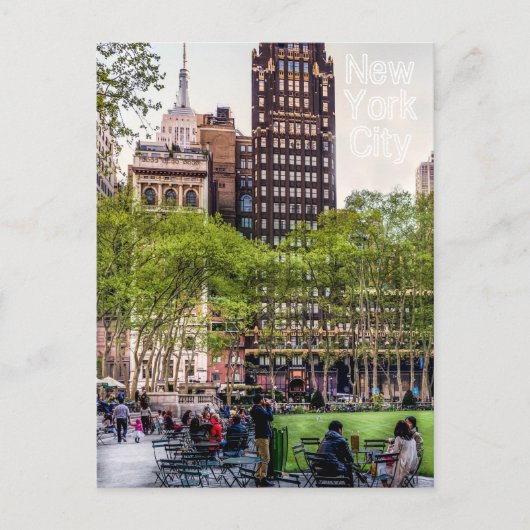 Bryant Park, NYC Briefkaart (Voorkant)