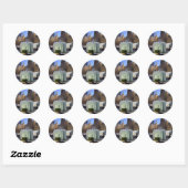 Bryant Park NYC Frozen kerstfoto openen Ronde Sticker (Vel)