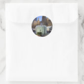 Bryant Park NYC Frozen kerstfoto openen Ronde Sticker (Tas)