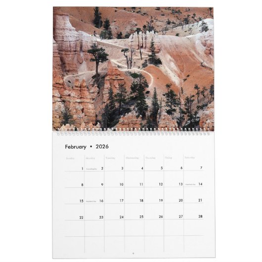 Bryce Canyon 2026 Photographic 12-Month Calendar Kalender (Feb 2026)