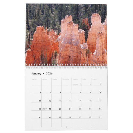Bryce Canyon Calendar Kalender (Jan 2026)