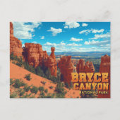 Bryce Canyon Hoodoos Vintage Art Briefkaart (Voorkant)