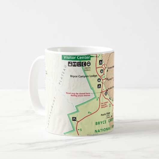 Bryce Canyon kaart mok (Voorkant links)