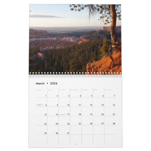 Bryce Canyon Kalender (Mar 2026)