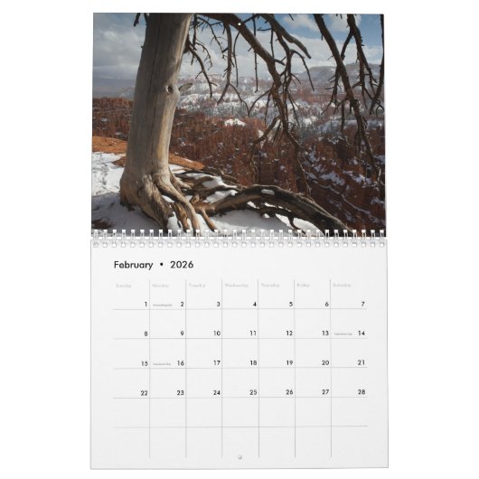 Bryce Canyon Kalender (Feb 2026)